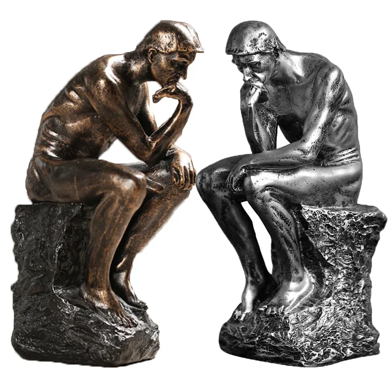 

26cm Thinker Statue Resin Character Sculptures Home Decoration Abstract Figures Ornament Modern Art Figurines