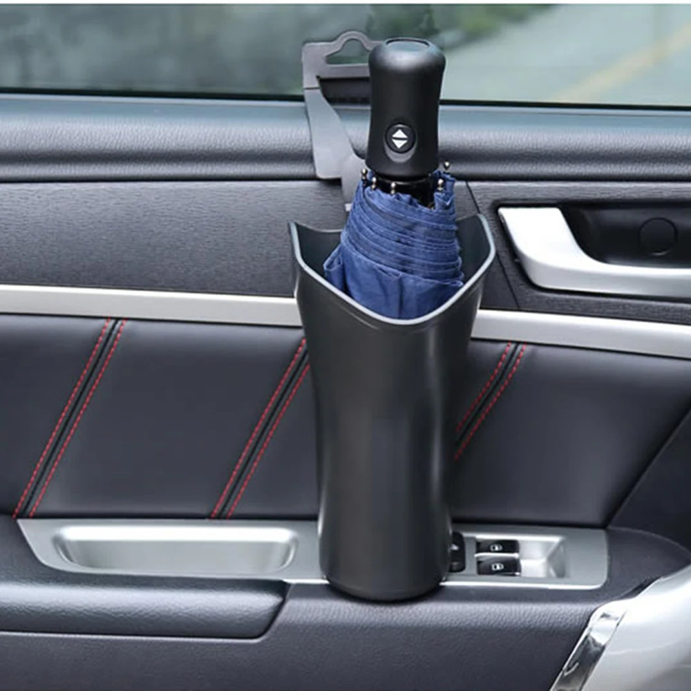 Durable Universal Car Back Seat Umbrella Holder Waterproof Synthetic Leather Bag Long Handle Folding Umbrella Auto Storage Tool
