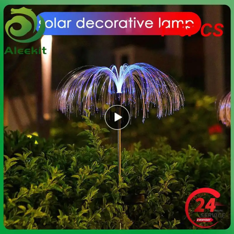 

1 ~ 5 шт. Солнечная Медуза, светодиодная уличная Ландшафтная дорожка, волоконно-оптический фейерверк, водонепроницаемый декоративный садовый светильник на солнечной батарее