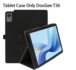 Premium Shockproof Tablet Case with Kickstand Function - PU Leather Protective Cover (Black)