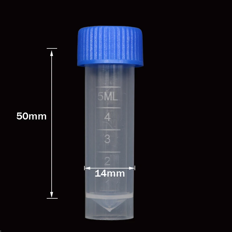 Plastic Sample Scientific Experiment Bottle Test Tube Mini Bottle Small Storage Container 10pcs 5ml 14x50mm