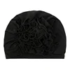KepaHoo Solid Color Chiffon Flowers Turban Hijabs Fashion Ladies Head Wraps Muslim Hats Breathable Chemo Cap For Women Girls 5