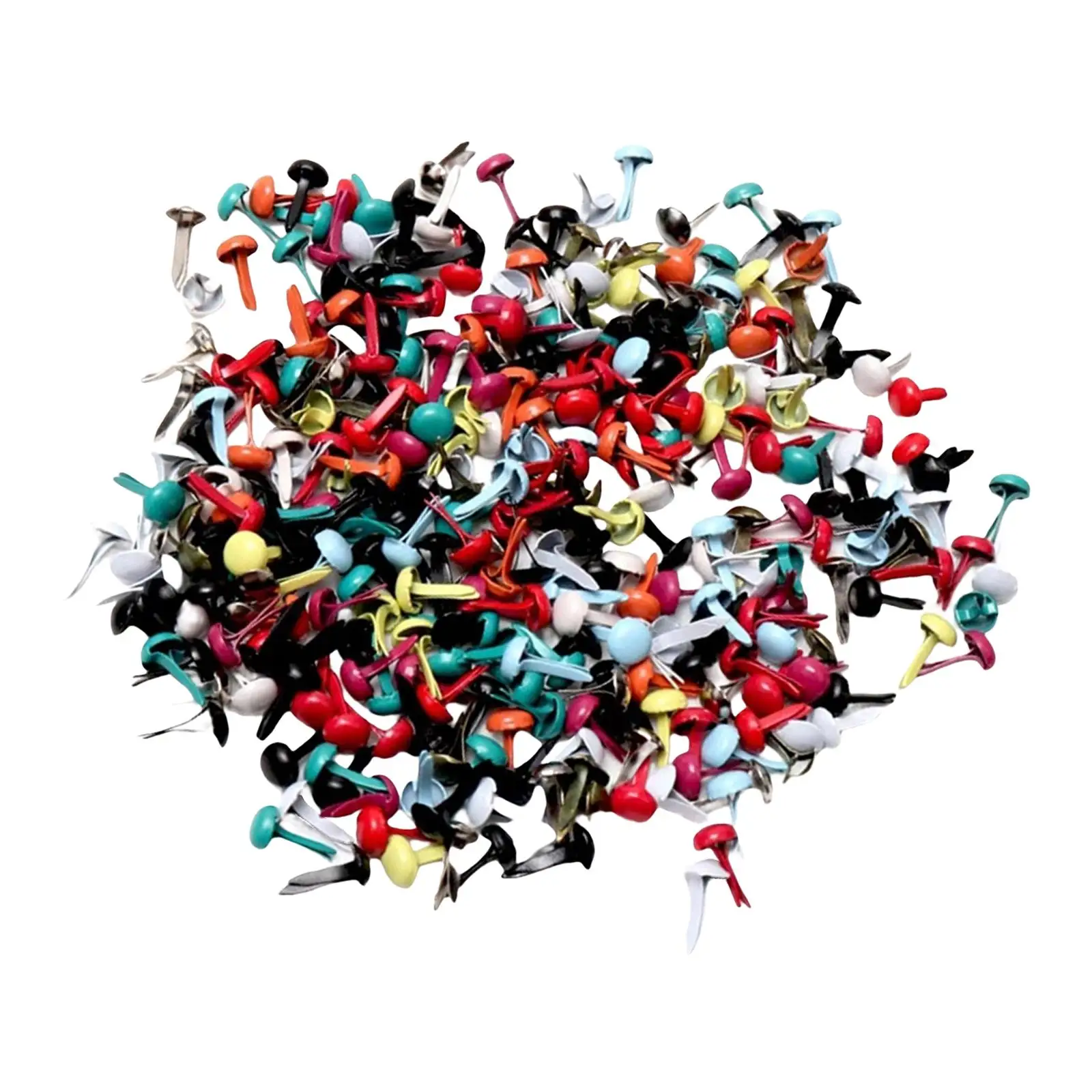Metal Brads Round Mini Brads Paper Fasteners Multicolor Handmade Embellishment Stamping Toy 200Pcs