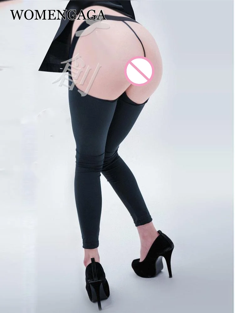 WOMENGAGA Super Sexy Couple Gift Low Waist Elasticity Slim Exposed Buttocks Pants Leggings Hot Sexy Korean Women 2022 Summer RY8