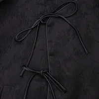 Fashionable Chinese Style Jacquard Shirt Jacket Women's Top Round Neck Long Sleeve Lace-up Buckle Vintage Loose Blouse Coat - Image 4