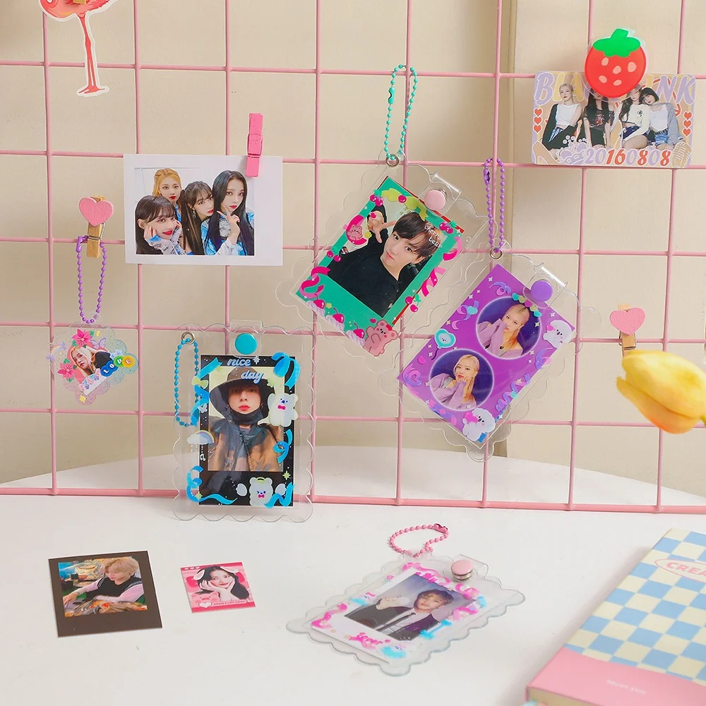 Kpop News Group merchandise Cardholders Keychain Printed photocard holder Key Chain Accesorios