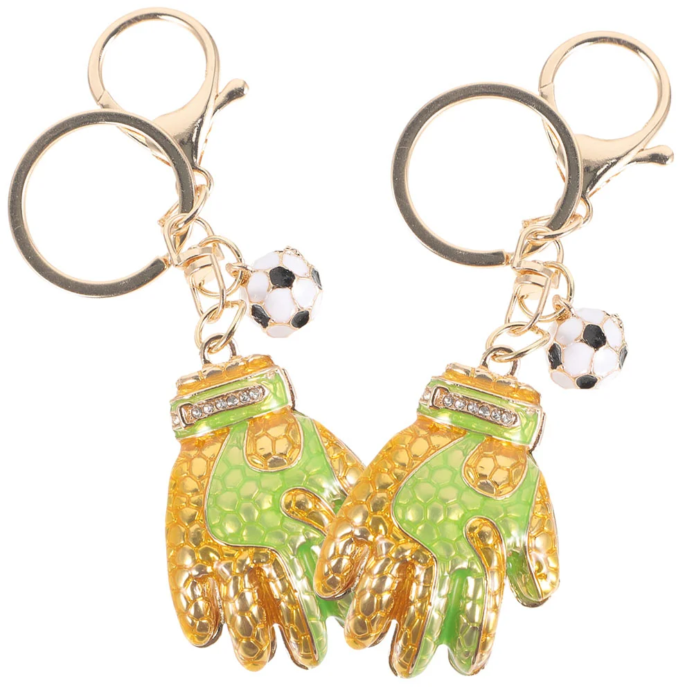 

2 Pcs Bag Hanging Chain for Ornaments Purse Keychains Backpack Schoolbag Mens Wallets Glove Shaped Pendant