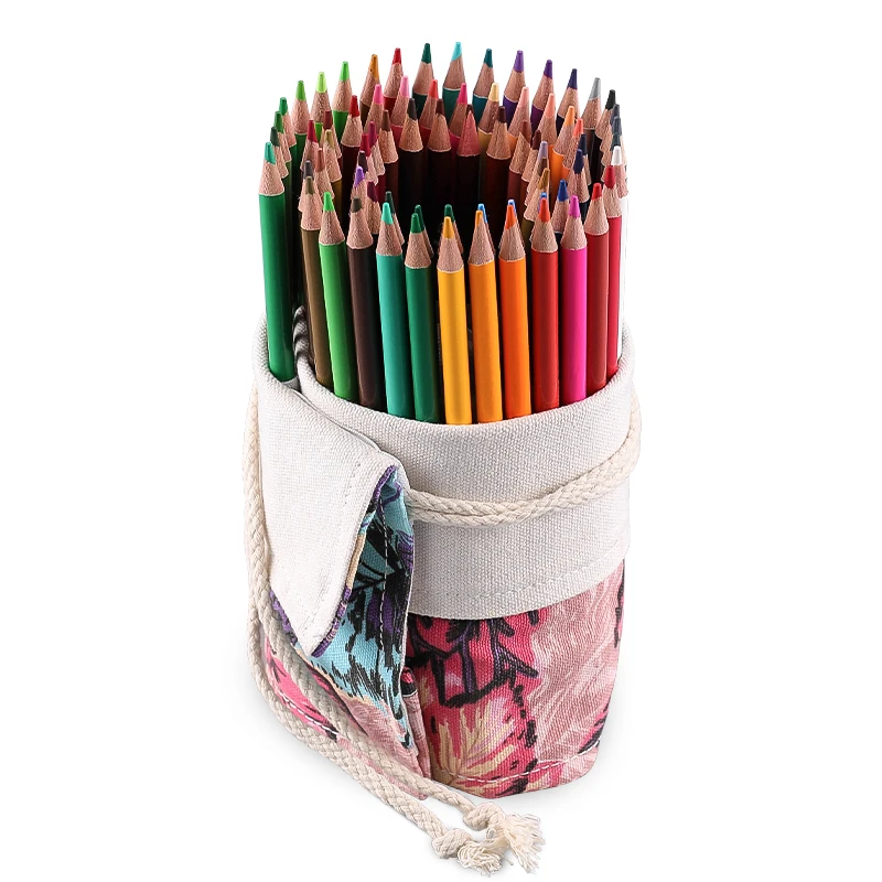 Canvas Pencil Wrap,72 Pencil Holder Colored Pencils Case Roll Multi-purpose  Pouch for School Office Art. Soft Pencil Bag for Travel Makes Your Pencils  Organized