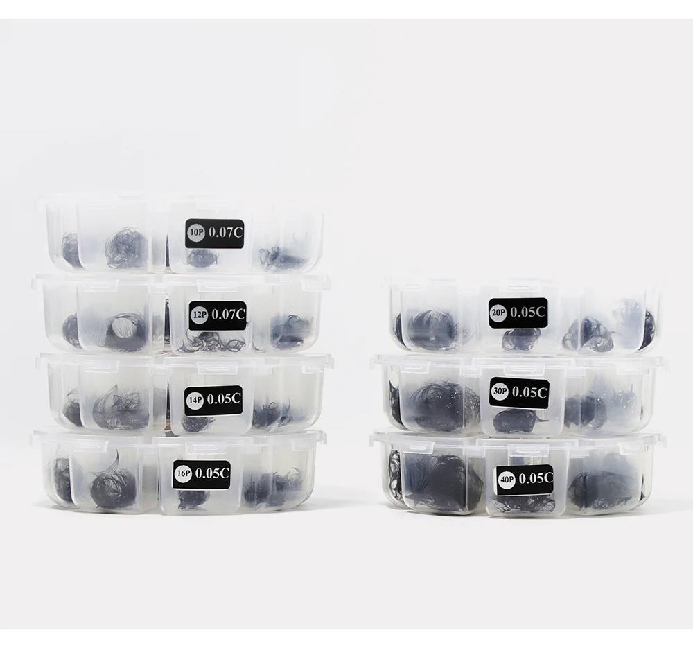 GLAMLASH Loose 10D12D14D16D20D30D40D Pointy Base Lash Mix Länge Mittlerer Stiel Vorgefertigte Volumenfächer Wimpernverlängerung Make-up – Detail 9
