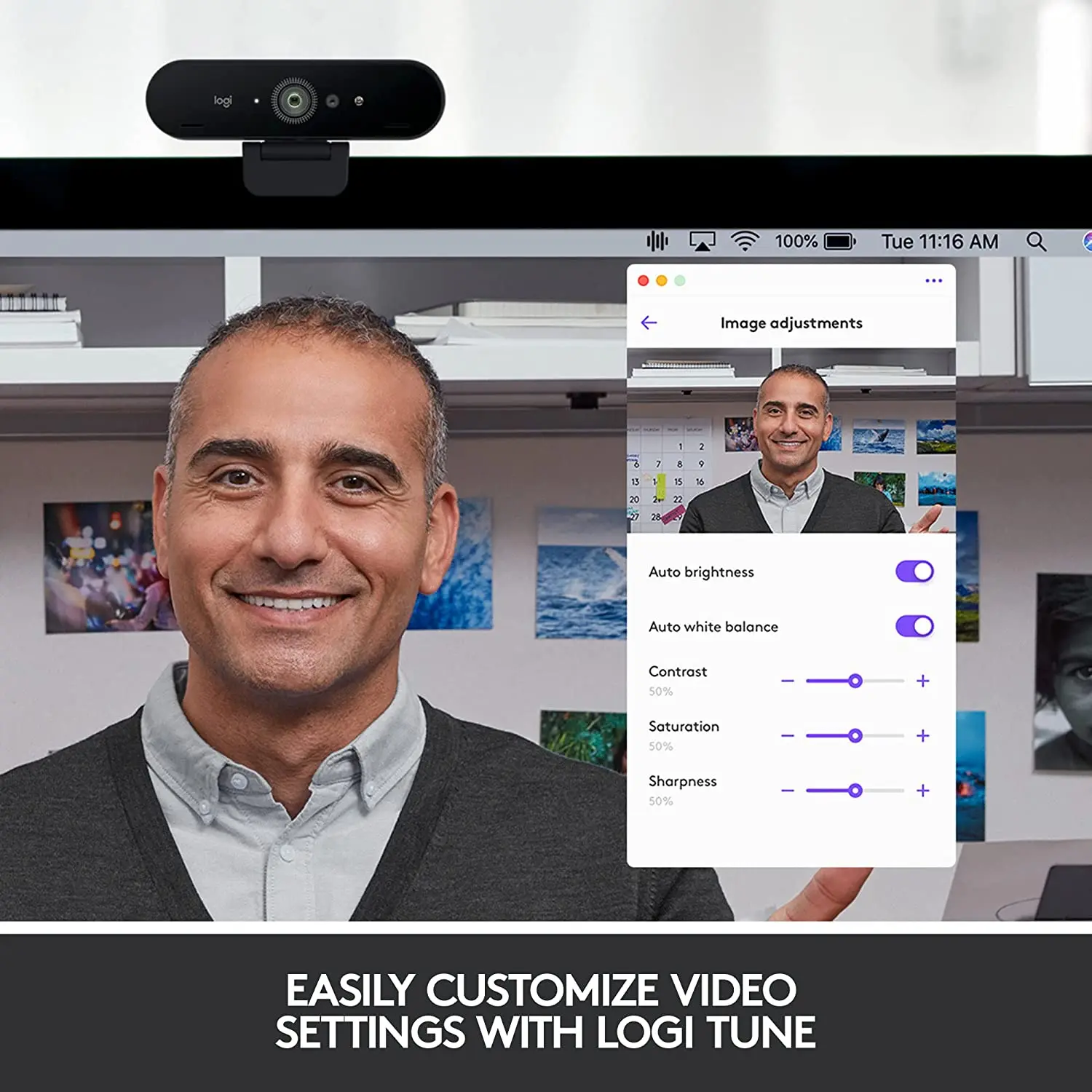 Logitech Brio 4K Webcam Ultra 4K HD Video Calling Noise 