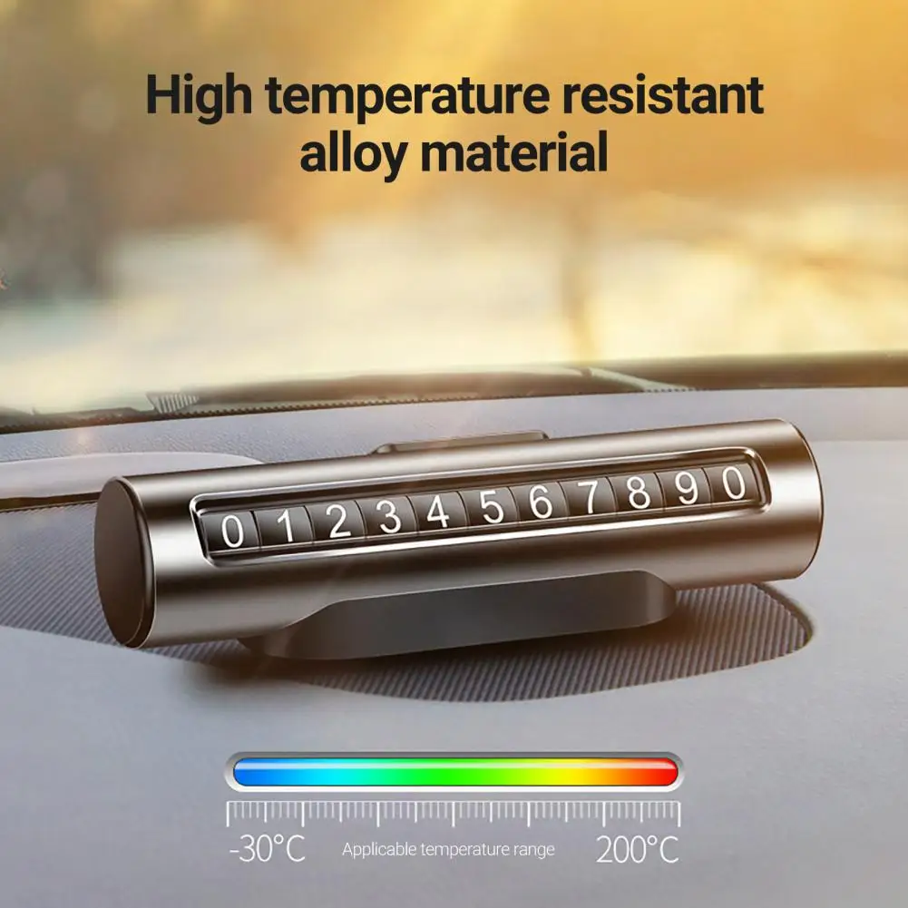 Parking Stop Card Sturdy Car Temporary Parking Card Stickers Numbers Plate Rotatable Car Accessory Temporary Parking