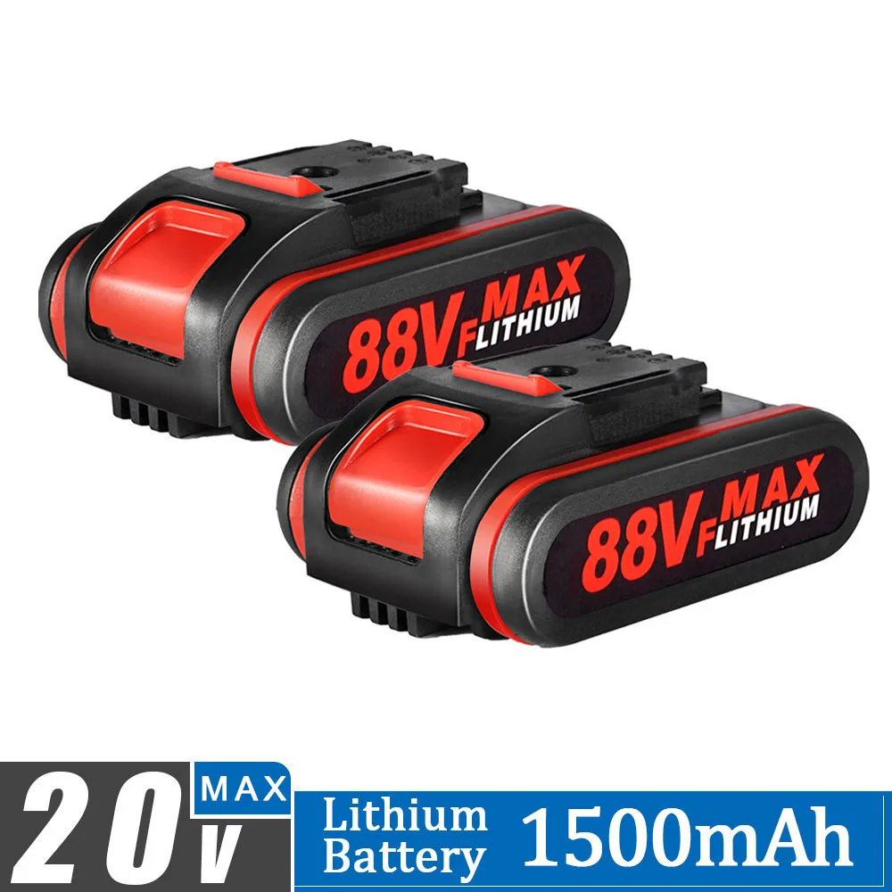 Worx 88VF 1500mAh 충전식 리튬 이온 배터리, 36VF, 48VF, 88VF, 무선 스크루드라이버 전동 공구, 교체 ...