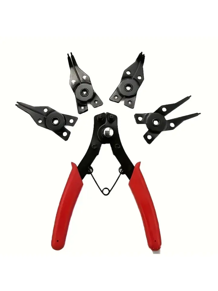 4-In-1 Circlip Pliers Set Snap Ring Pliers Multi Crimp Removable Plier Head Retaining Circlip Pliers Hand Tools Multifunctional image 1