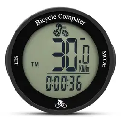 Waterproof Wireless Bike Computer with Multi-Functional LCD Screen and Speedometer (White background)
