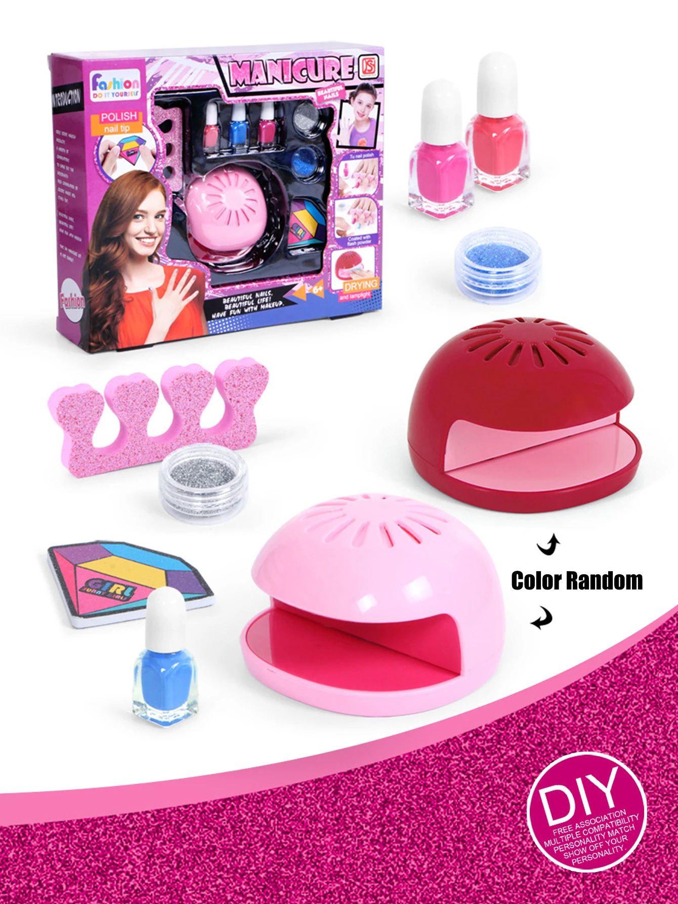 Makeup Toy Nail Art Toys 1 set DIY children's Nail Art Machine Beauty Birthday Halloween Christmas Thanksgiving Girl Gift