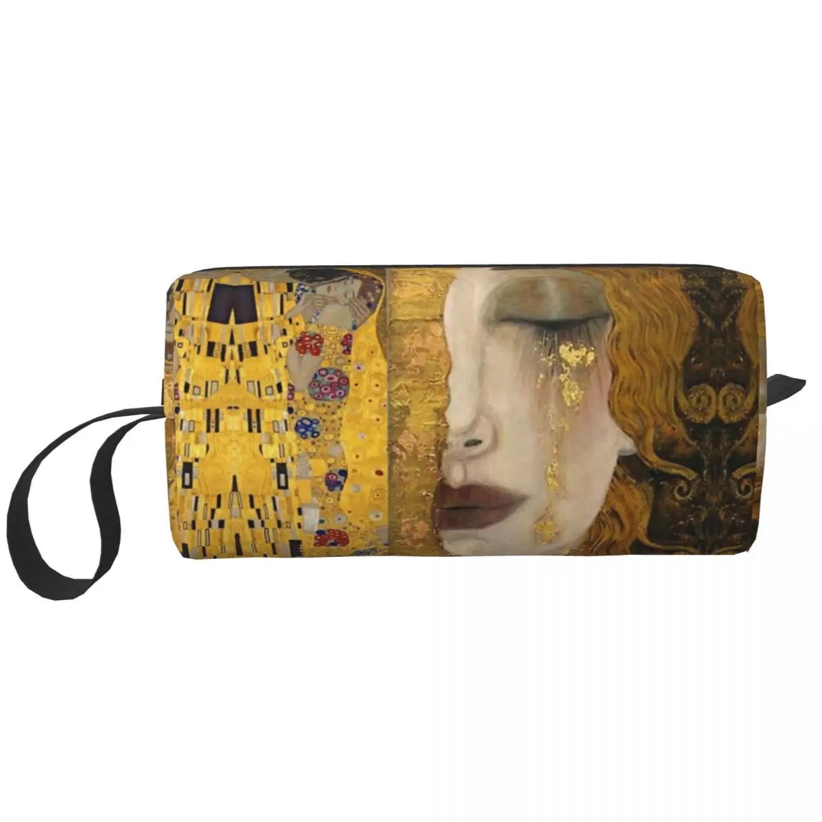 

Gustav Klimt Makeup Bag Large Cosmetic Bag for Men Women Freya's Tears Toiletry Bag Storage Pouch Bag