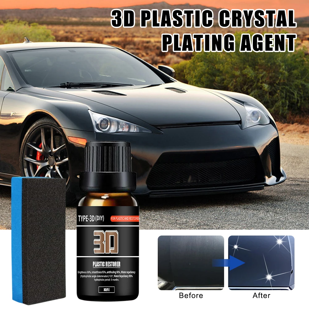 30ml Car Plastic Restore Agent Wax Long-Lasting Plastic Retreading Agent Waterproof Auto Detailing Car Repair Polish Accessories cleaning leather seats