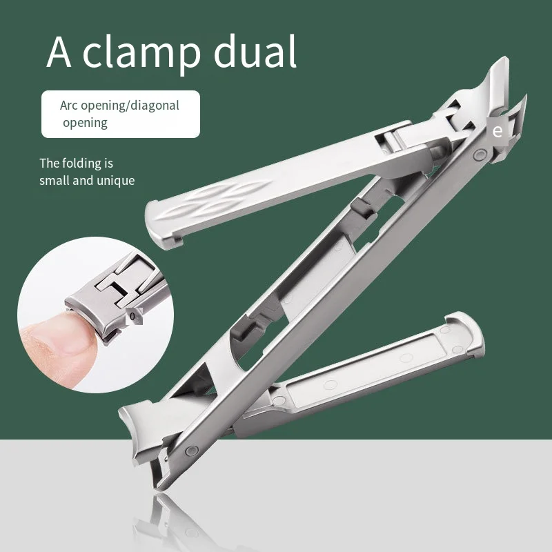Stainless Steel Foldable Double-ended Nail Clipper Tool Fingernail Toenail Trimmer