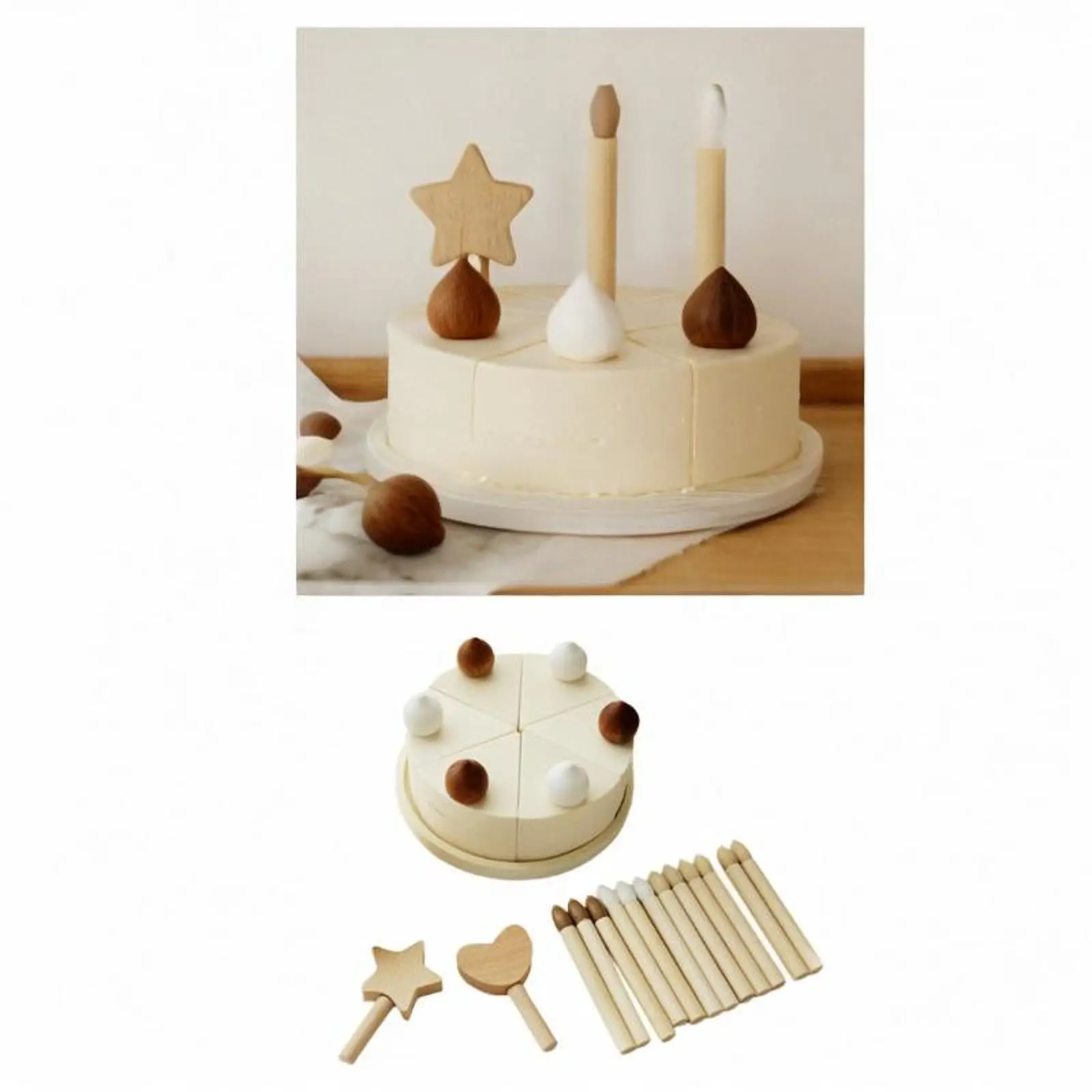 Birthday Cake Toy Pretend Play Montessori Toys Kitchen Toys Educational Toy for Kids 1 2 3 Year Old Boys Boys Children Gifts