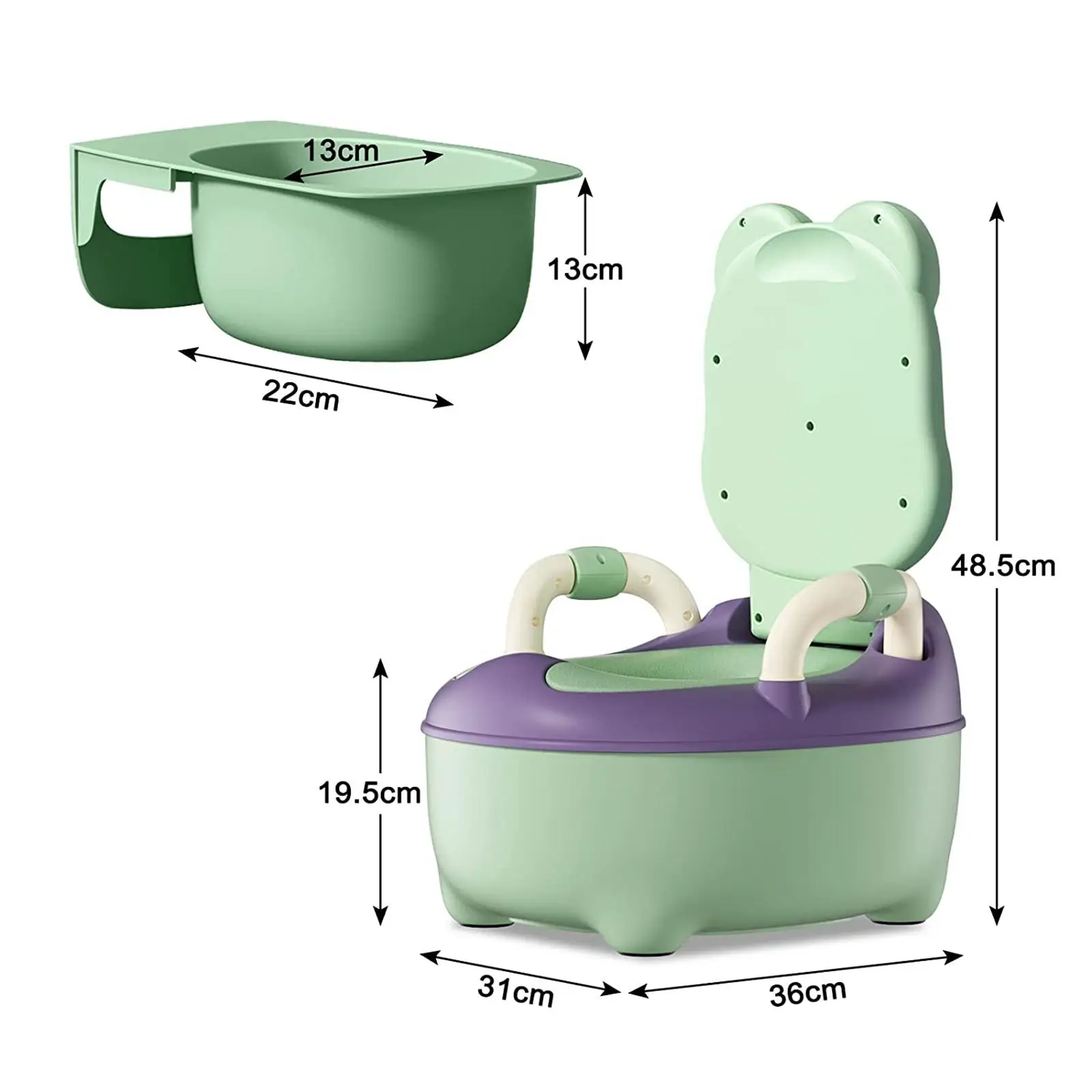 Cartoon baby Toilet Seat Potty Stool, Bedpan Toilet Training Seat Trainer Seat Pot, Removable Container for Boys Girls 6
