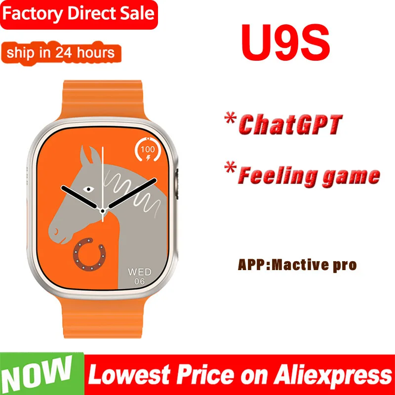 마이크로웨어 ChatGPT U9S 스마트 워치, 블루투스 통화 모션 게임, NFC Ultra9 S 스마트 워치, 남녀공용