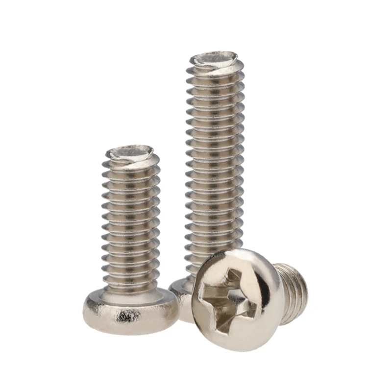 Carbon Steel Screw 20-500pcs M1 M1.2 M1.4 M1.6 m1.7 M2 M2.5 M2.6 M3 M3.5 M4 Nickel Plated Cross Phillips Round Pan Head Screw Bolt