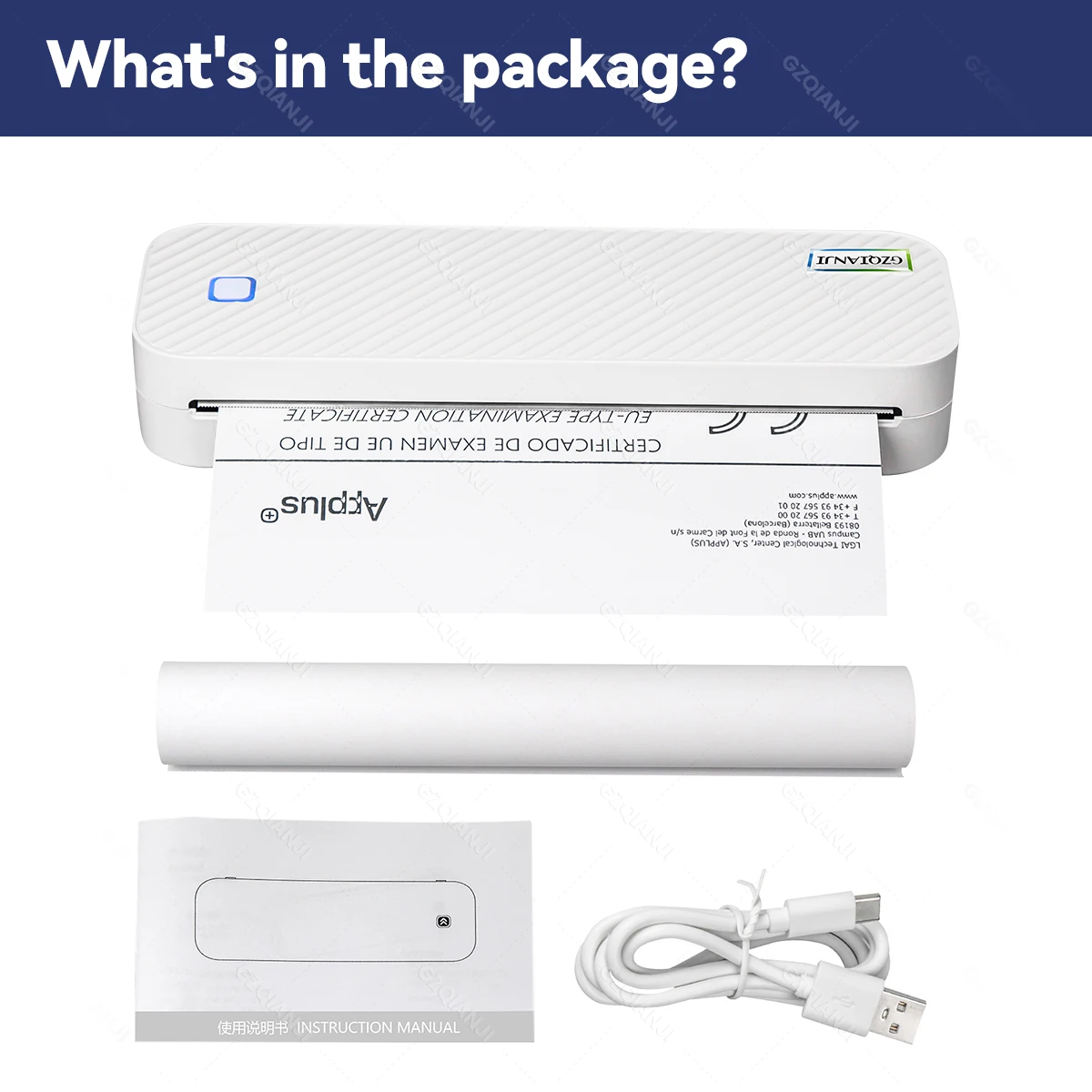 A4 Portable Thermal Printer Support A4 Thermal Paper Document