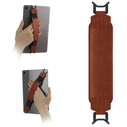 Universal Leather Tablet Hand Strap - Anti - Drop & Anti - Slip E - Reader Holder (Brown For 9 - 11-)