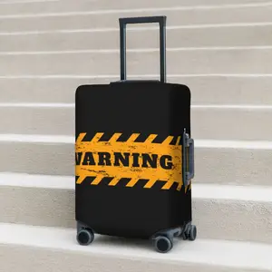 Warning Background Suitcase Cover Travel Vacation Yellow Caution Tape Elastic Luggage Accesories Protection