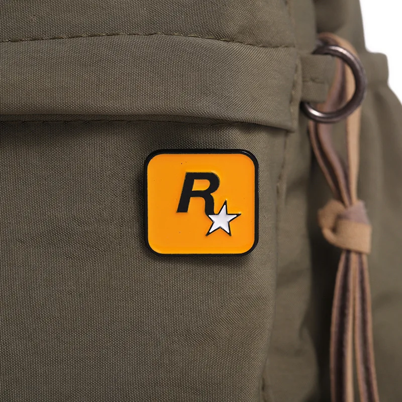 Game Brooch Five-pointed Star GTA R Grand Theft Auto Rockstar Alloy Metal Badges Lapel Pins Brooches Jewelry Accessories Gift