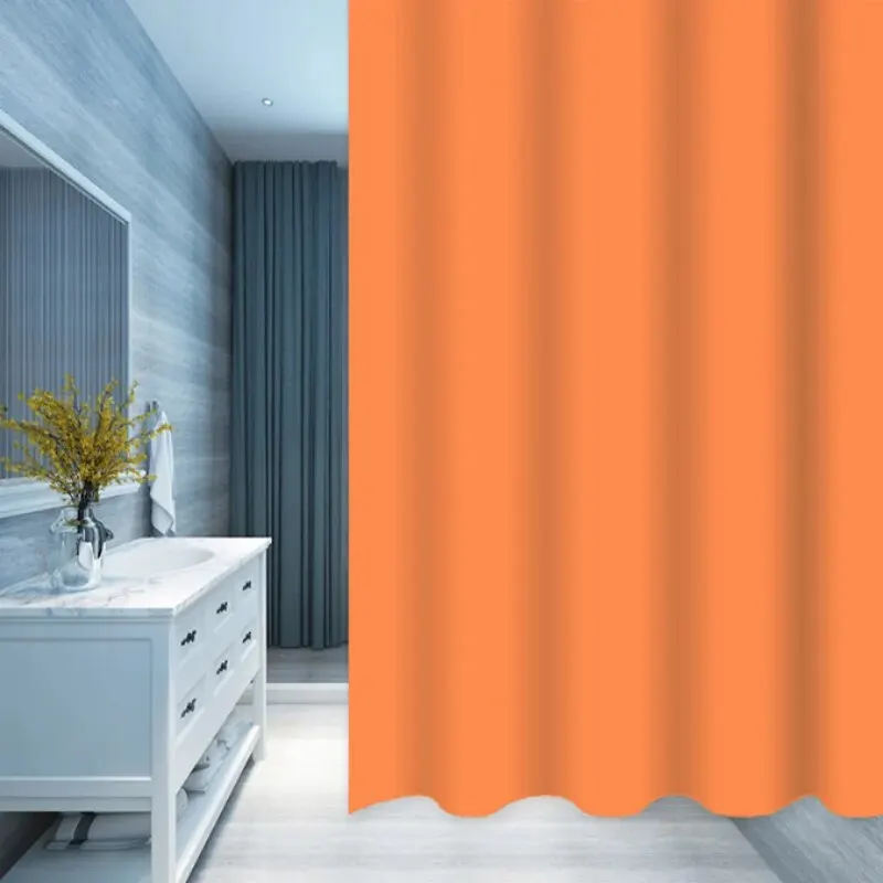 Shower Curtains 1pc Solid Color Shower Curtain PEVA Waterproof Shower Curtain Bathroom Partition Bathroom Decoration Accessories