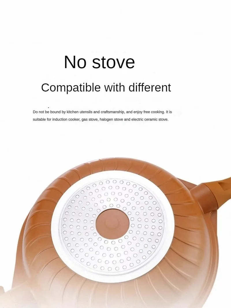 Maifanshi Non Stick Frying Pan, Flat Bottomed Household Non Oil Smoke Micro Pressure Frying Pan, Induction Cooker, Gas Stove 5
