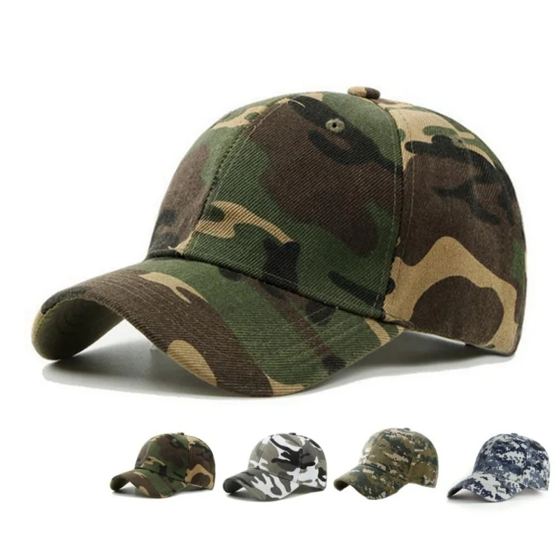 Men Women Armygreen Camouflage Printed Golf Baseball Cap Outdoor Jungle Hiking Cycling Sports Sunhat Adjustable Sunscreen Visors