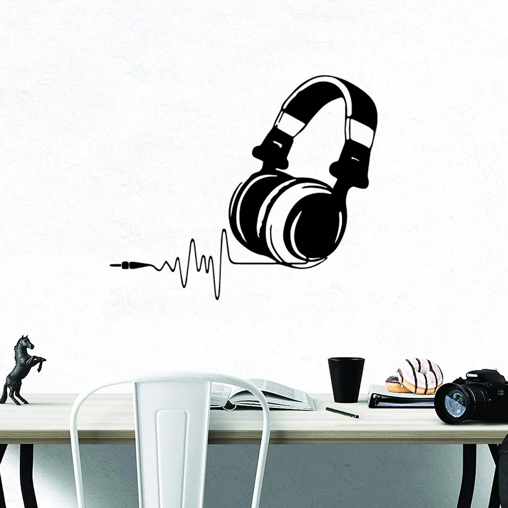 Fun Earphone Wall Decal Art Vinyl Sticker