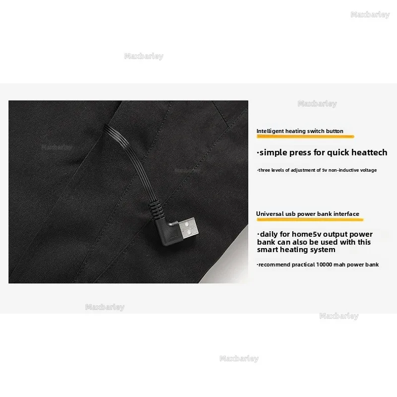 New Mens Heated Windbreaker Jacket Heated Winter Womens Self Heating Thermal  Jacket Thermal Coat Warmer Outdoor Sports Parka