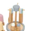 Wooden Toy Plates Dishes Play Cutlery Plate Set Color Matching Cups Wooden Toy Tableware Play Dishes for Kids for Age 3 4 5 6 5