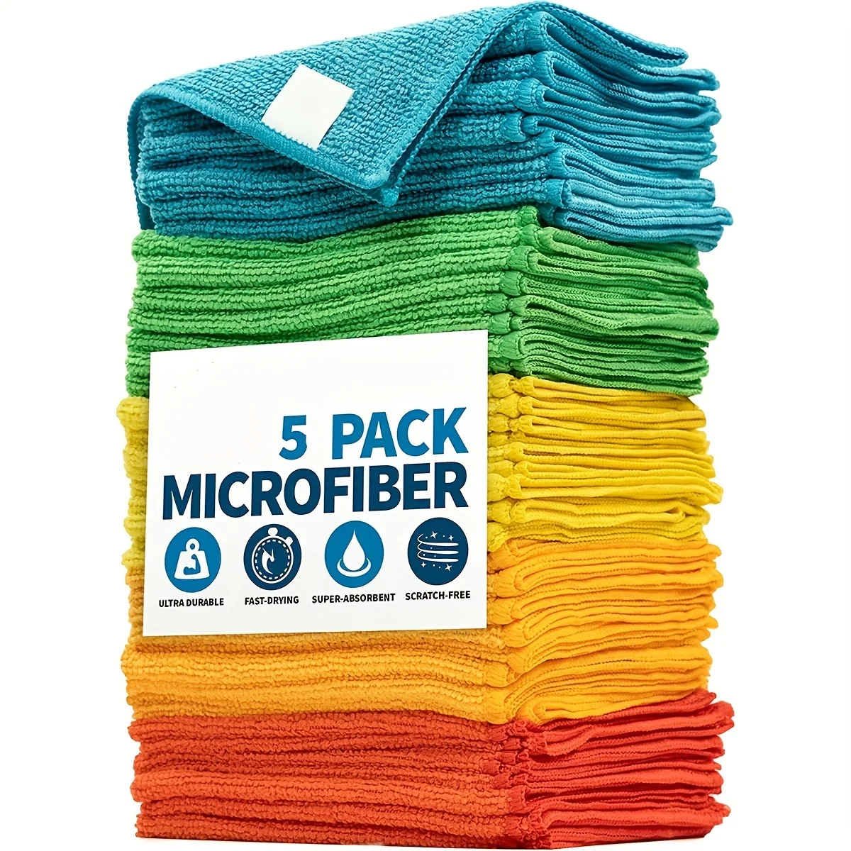 Premium Microfiber Cleaning Towels - Durable & Highly Absorbent