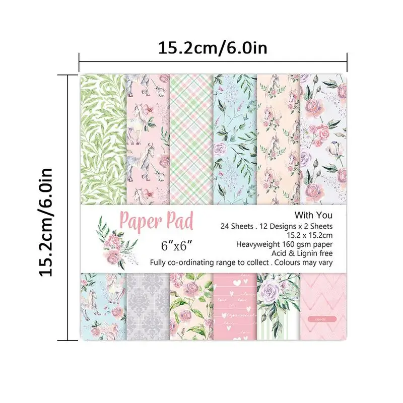 24 Sheets/lot Scrapbooking Paper Pads Art Background Paper Card Making DIY Scrapbook Background Decorative Crafts