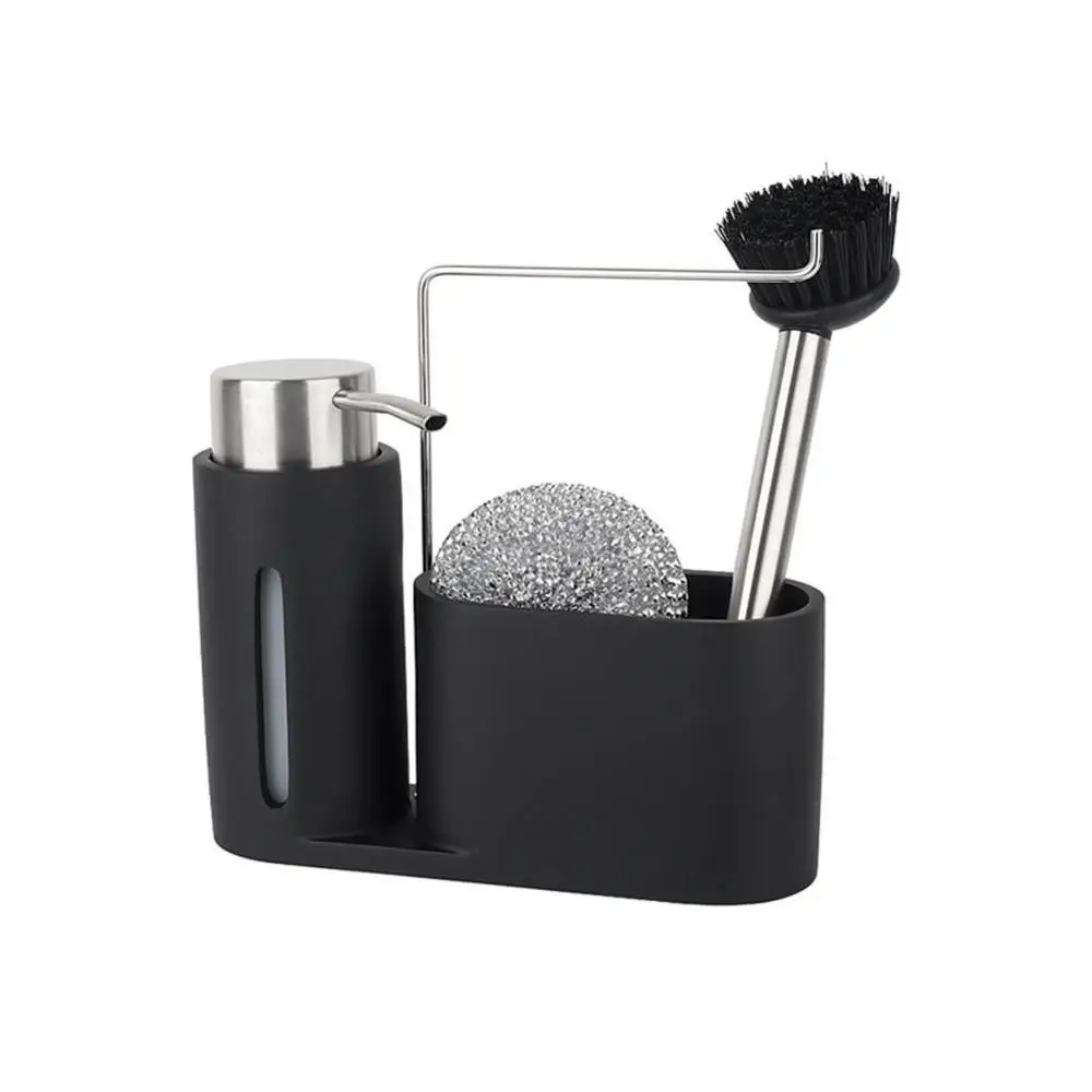 

Sink Caddy Cleaning Kit Kitchen Caddy With Soap Dispenser Steel Ball Sponge Holder Brush kitchen organizer