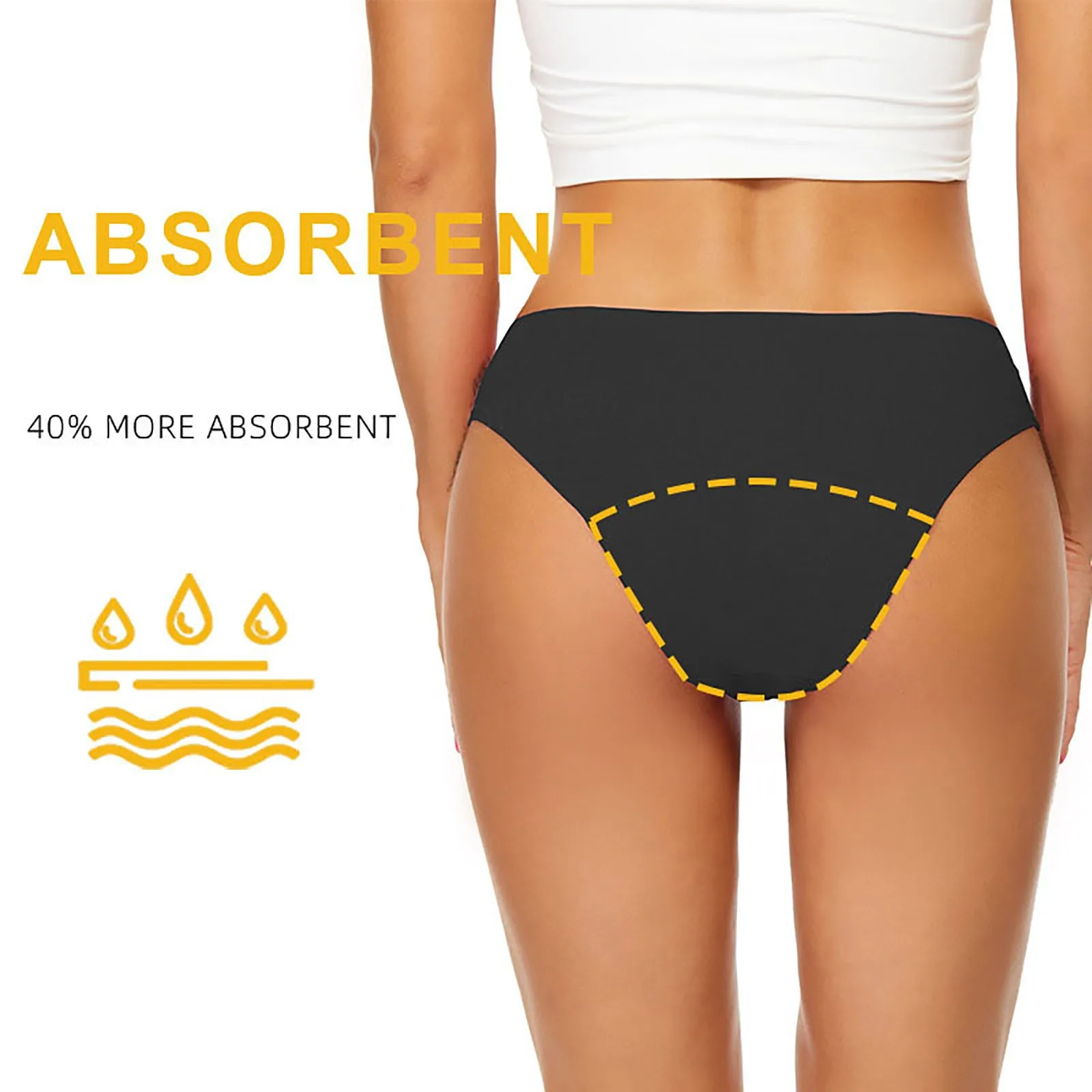 Swimwear Women High Bikini Waist Menstrual Leakproof Bikini Bottom Absorbent Short Pants Swimming Beach Bathing Swimsuit