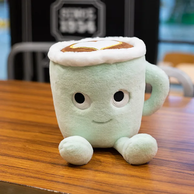 20/30CM Cute Matcha Latte Coffee Cup Shaped Pillow Real-life Green Tea Latte Coffee Stuffed Soft Plush Toys Dolls 5