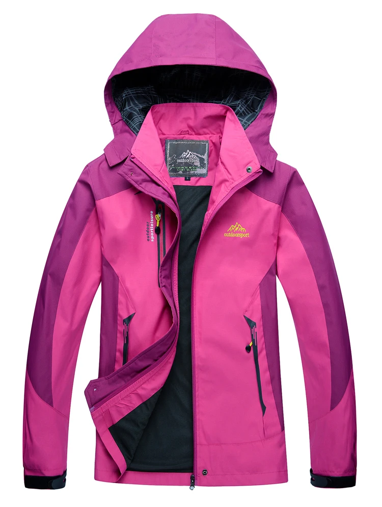 Waterproof Hiking Jacket – Women's Windproof Outdoor Sports Coat With Adjustable Hem