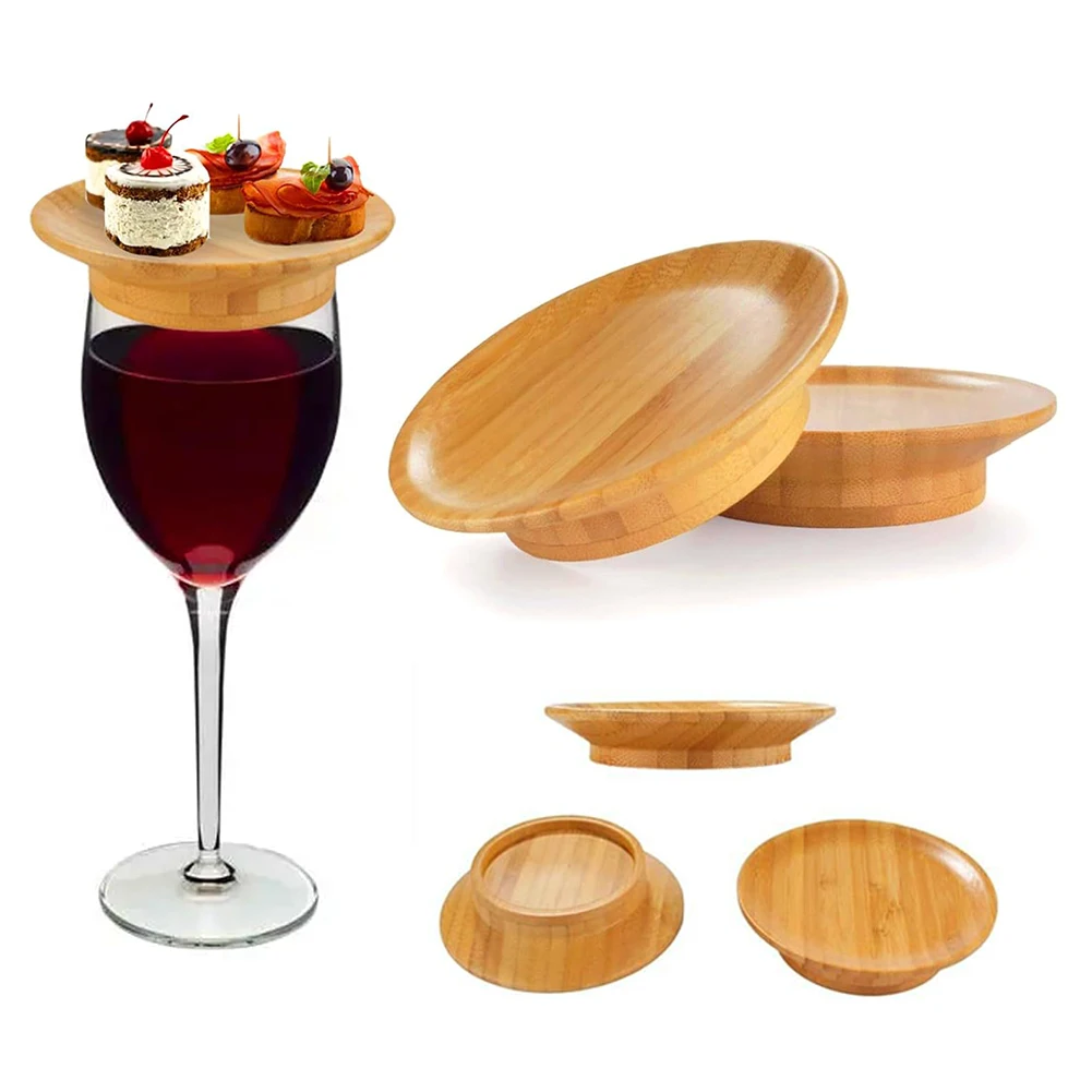 4Pcs/6Pcs Wine Glass Charcuterie Topper Wooden Cheese Board Set Wine Glass Coasters Board Toppers For Cheese Crackers