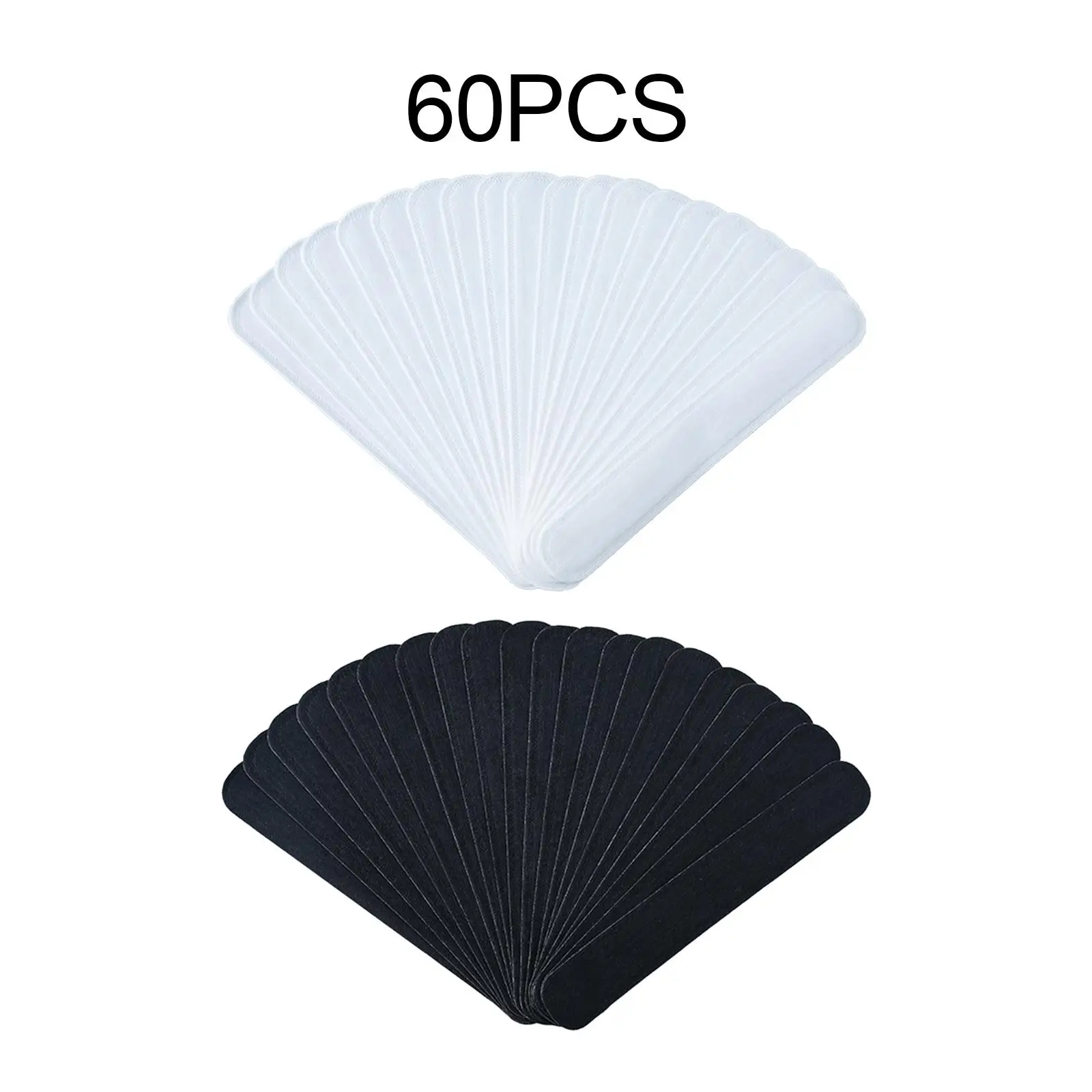 60 Pieces Hat Sweat Liner Disposable Sweat Absorber Skin Friendly Self Adhesive for Hats and Collar Absorbent Pad