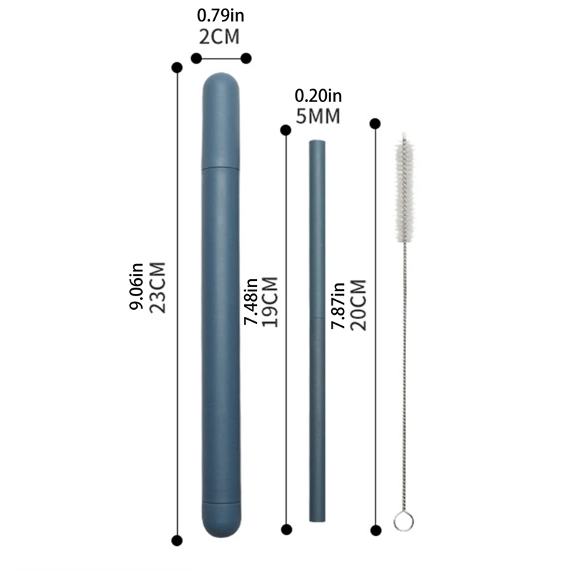 Reusable Food Grade Silicone Straws Straight Drinking Straw With Cleaning Brush Set Party Bar accessory drinking straws