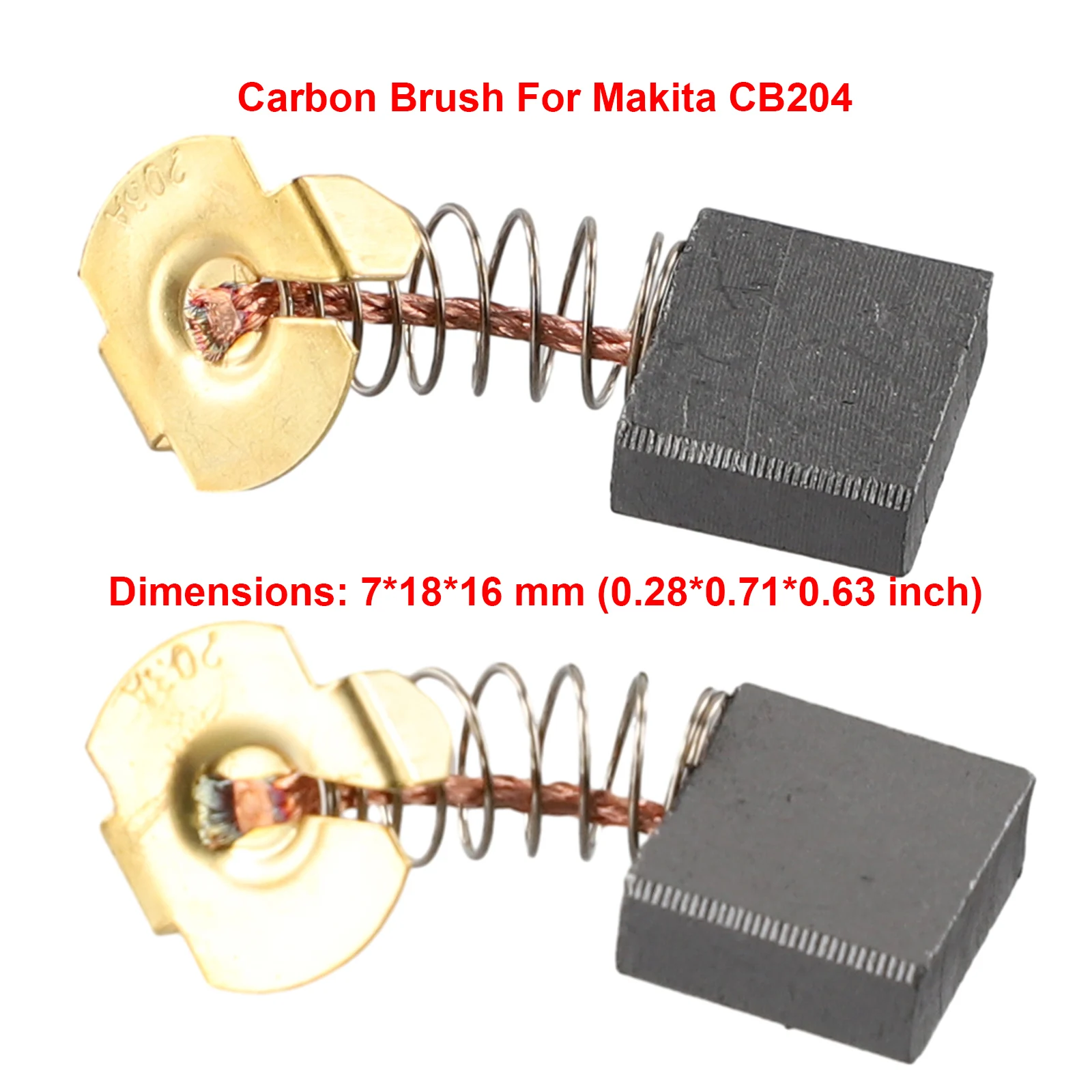 2pcs Carbon Brush Electric Hammer Motor Carbon Brushes Replace Part For CB-204 Demolition Hammer Angle Grinder Power Tool 2pcs 8x7x18 5mm carbon brush for bosch gbh36v li gbh 36vf li gbh36 v sds drills h36 ma d35 angle grinder electric hammer accs