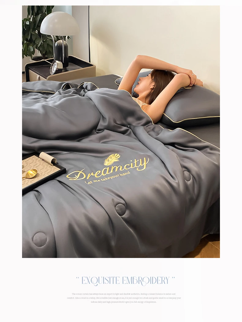 Description Picture 2 of itemAir Conditioner Washable by the Cool Summer Quilt, the Antibacterial Embroidery Skin-friendly Imitation Silk Ice Thin Q