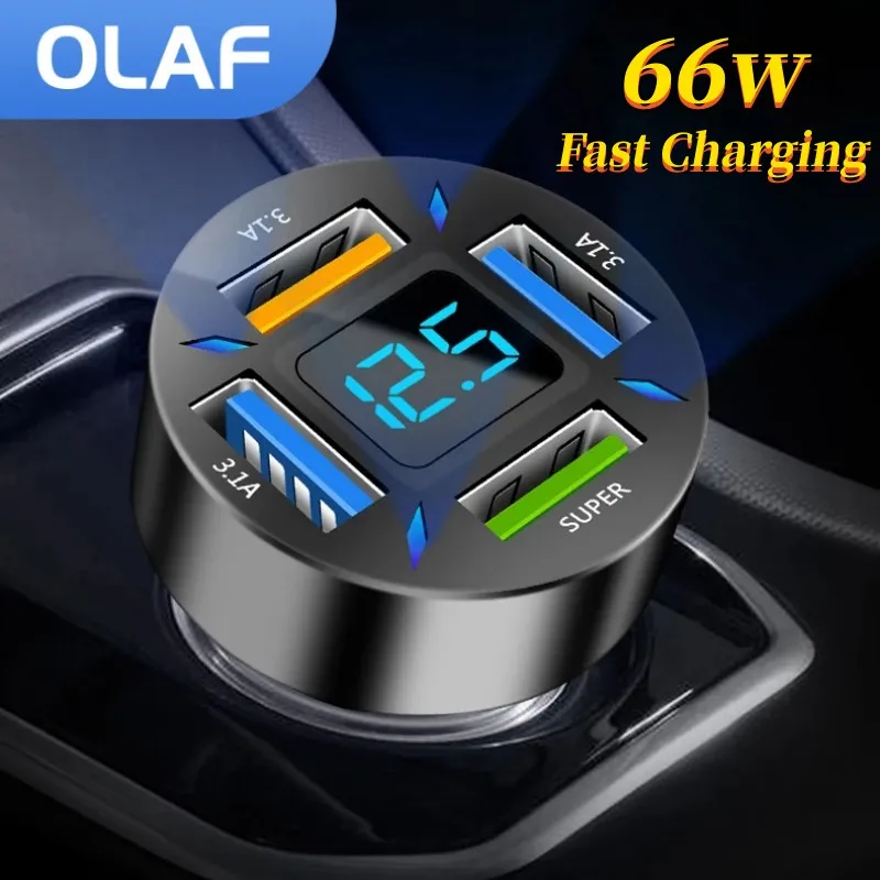 Caricabatteria Da Auto A 4 Porte Da 66W Ricarica Rapida Qc3.0 Pd Caricabatterie Da Auto Usb Adattatore Per Caricabatterie Per Telefono Di Tipo C In Au