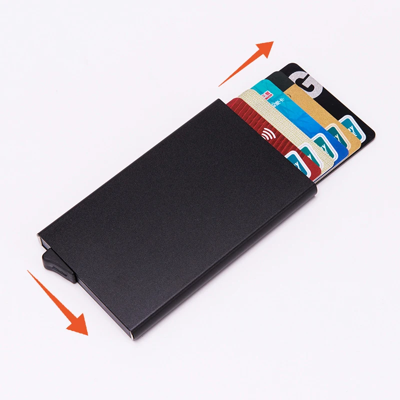 Portafoglio Uomo In Alluminio E Pelle Con Blocco RFID – Porta Carte Pop-up, Sottile, Capacità 15 Carte + Banconote - 4