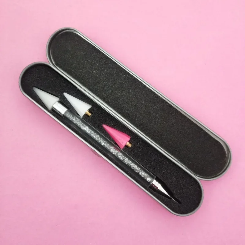 Double Head Nail Art Diamond Embroidery Drill Dot Painting Point Pen With Box Rhinestone Picker Wax Pencil Crystal Handle Tool 3